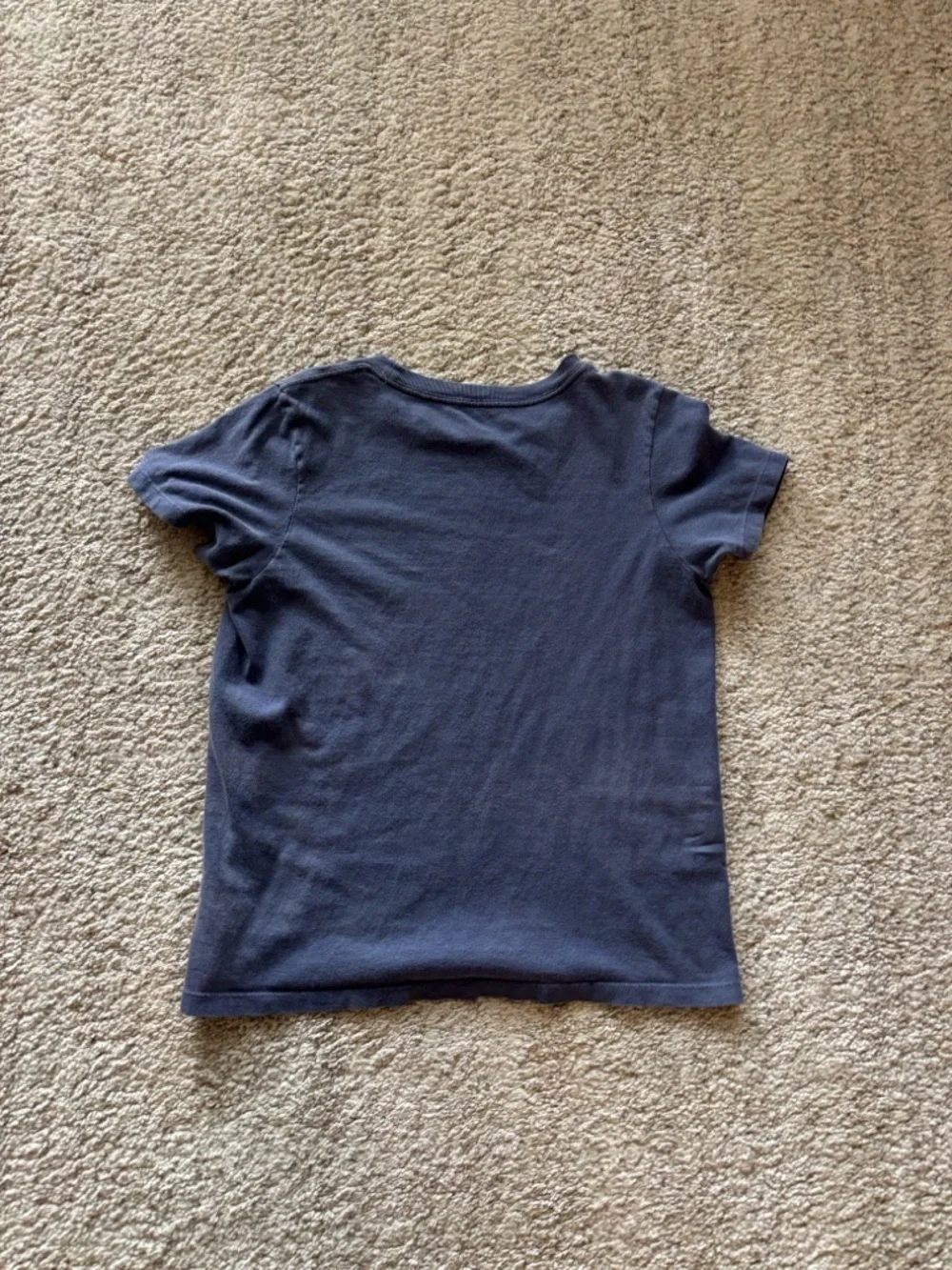 Brandy Melville Navy Short Sleeve Tee with White '14' Graphic - Picture 3 of 3
